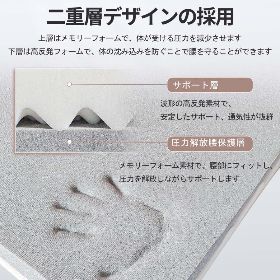 マットレス 三つ折りマットレス 2層高反発極厚10cm シングル折りたたみ